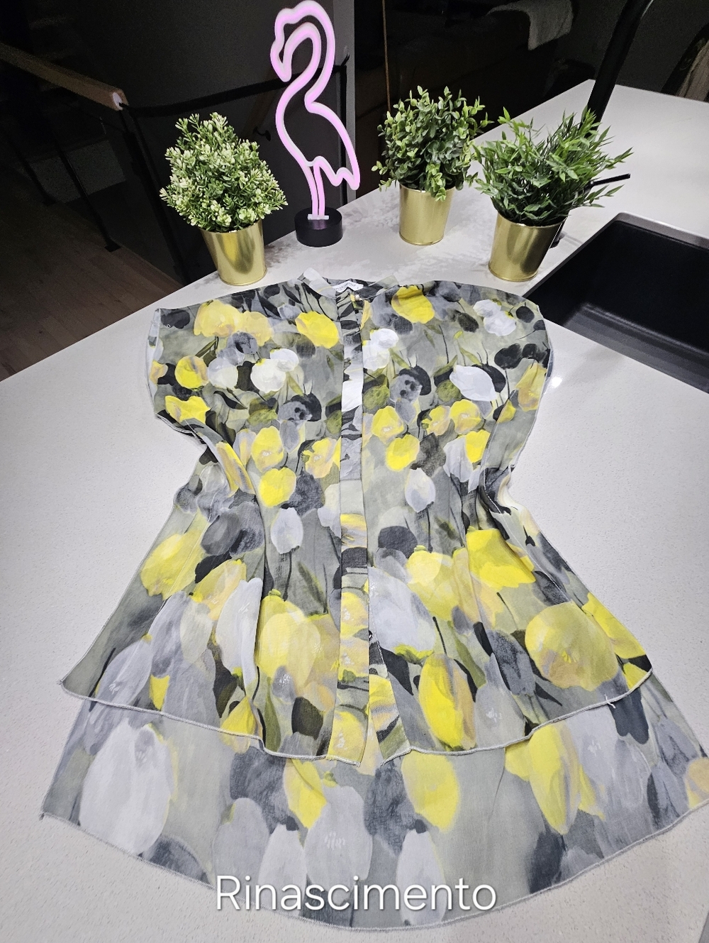 NWOT RINASCIMENTO Blouse Chic À L'italienne À Motif Flieal